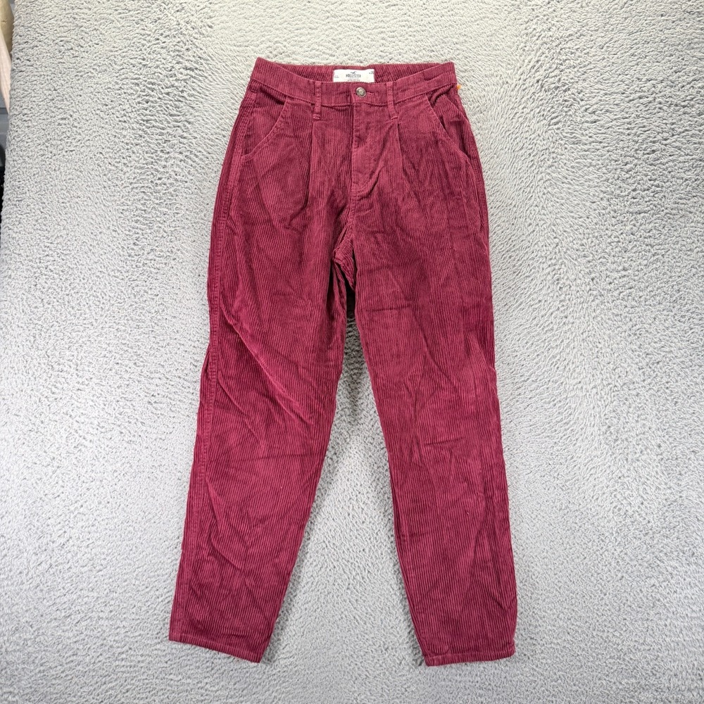 Hollister Pant Womens 3 Red Cotton Corduroy Chino Business Career Preppy Stretch